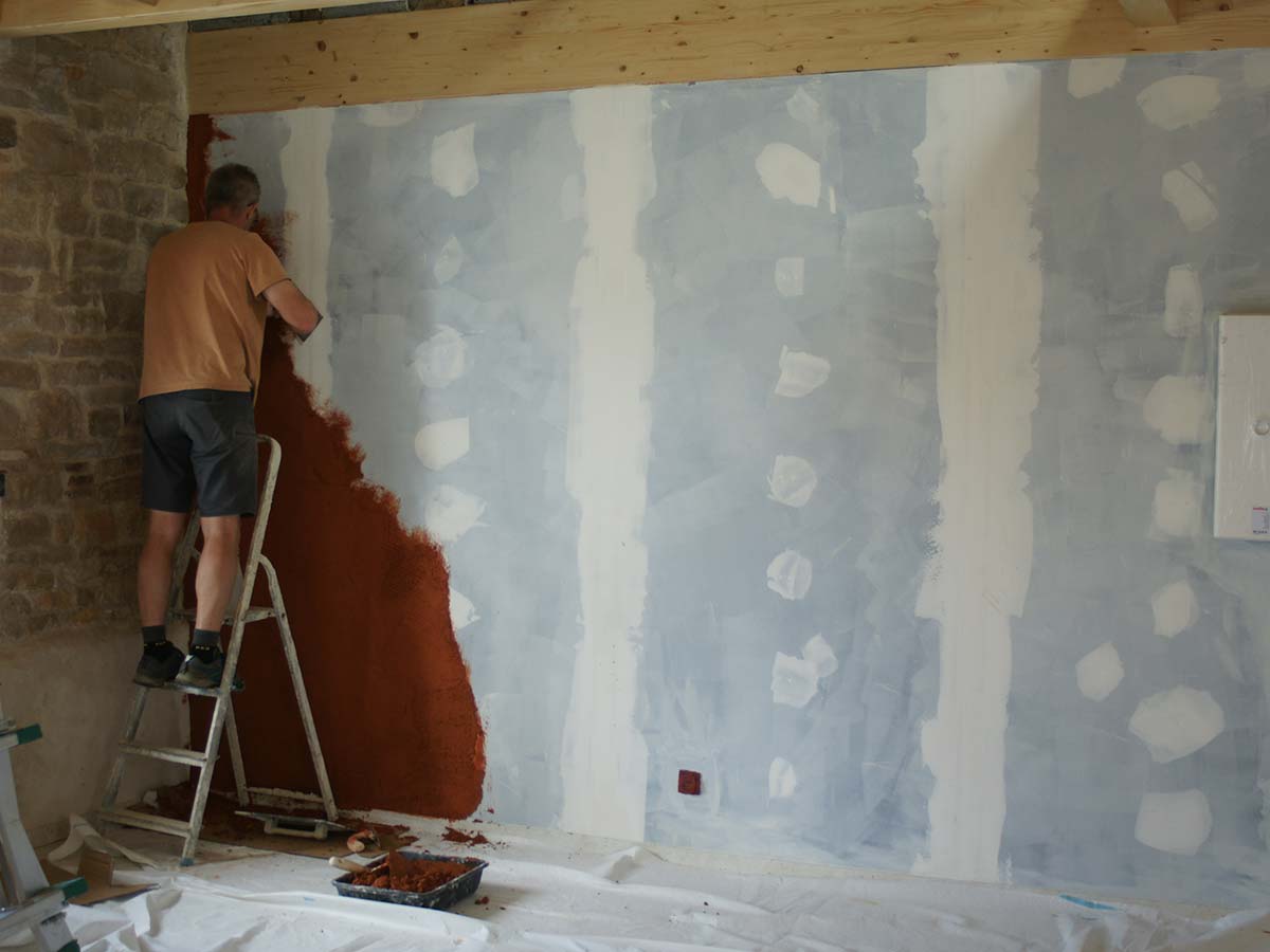 Restored exposed stonework — walls of the charming gîte in Côte d'Or
