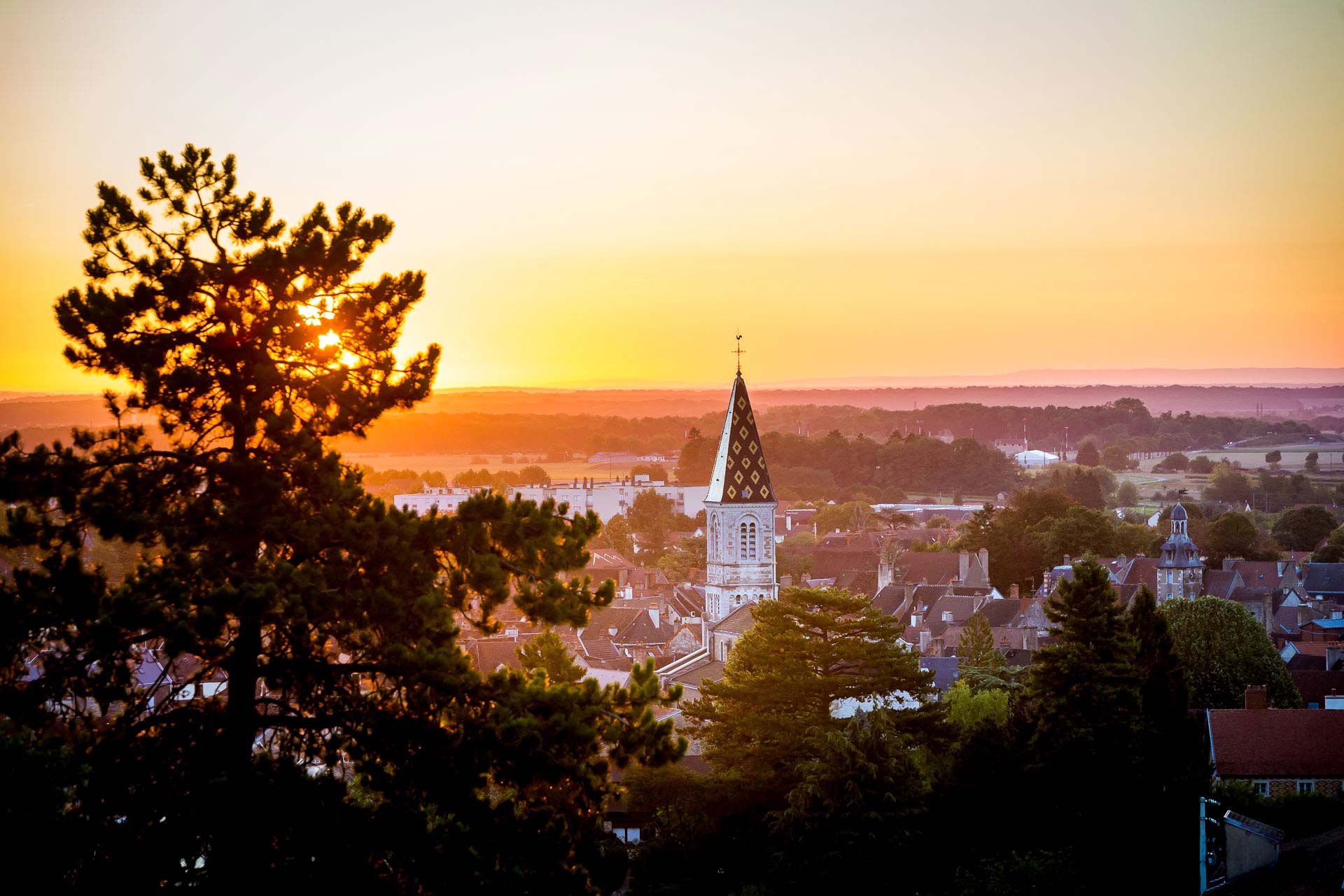 La région — paysage Bourgogne, vignes et forêts